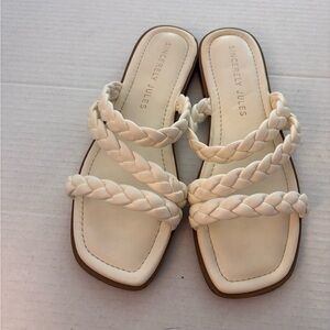 Sincerely Jules Cream Braided Sandals Modern Design